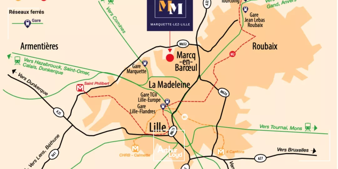 Programme SOLAMM, rue de Menin - MARQUETTE LEZ LILLE (59520)A vendre, bureaux neufs : Rocade Nord Ouest, à proximité de Marcq-en-Baroeul.